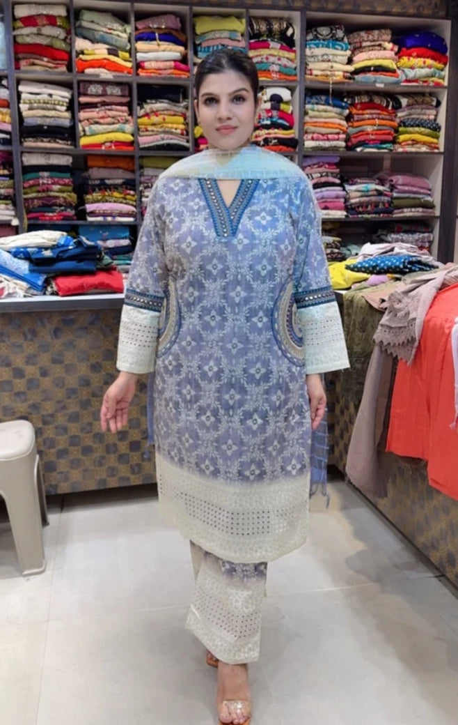 Nazia premium cotton suit is crafted from high-quality cotton fabric