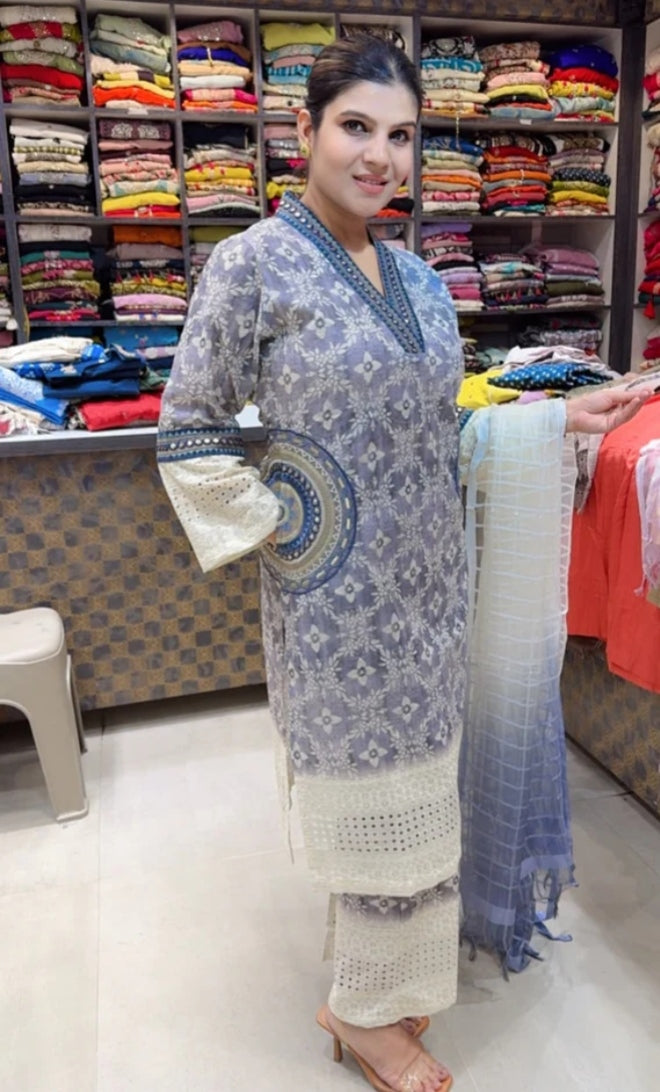 Nazia premium cotton suit is crafted from high-quality cotton fabric